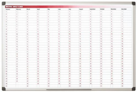 Bi-Office 365-Day Annual Magnetic Whiteboard Planner