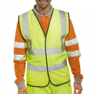 5 Star Facilities High Visibility Waistcoat Full App Medium Yellow/Black Piping