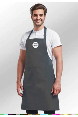 APRON BUNDLE DEAL (x10) Bib Apron with Pocket PR154 with Logos 