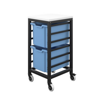 Titan Storage Unit with Tray Drawers 2 Extra Deep Drawers (F25) Blue/Black 