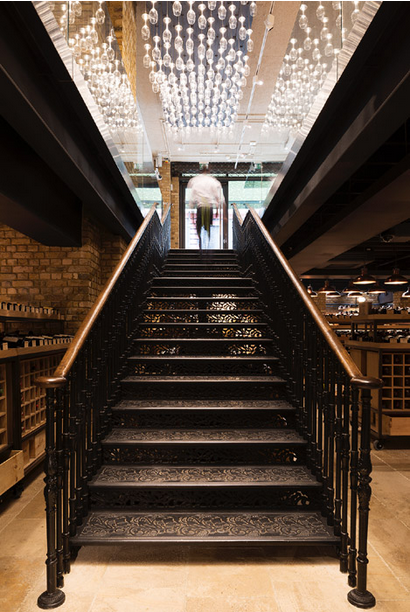  Bespoke Cast Iron Staircase with Oak Handrail, London