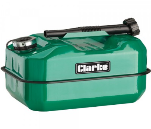  Clarke LB10G 10 Litre Large Base Metal Fuel Can (Green) 