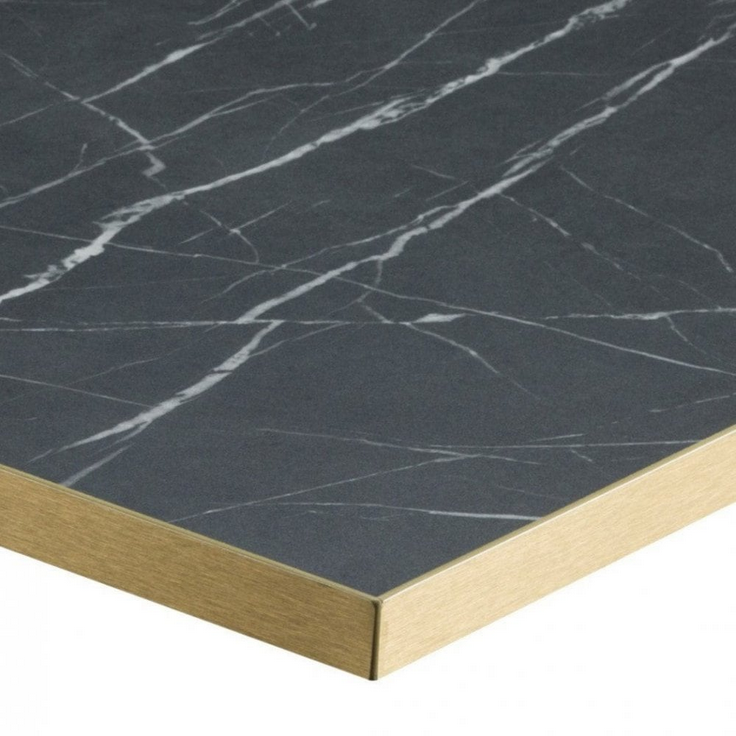 Black Marble Laminate Restaurant Table Top - 25mm