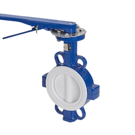 Wafer Pattern Fully Lined PTFE Butterfly Valve Manual Operated