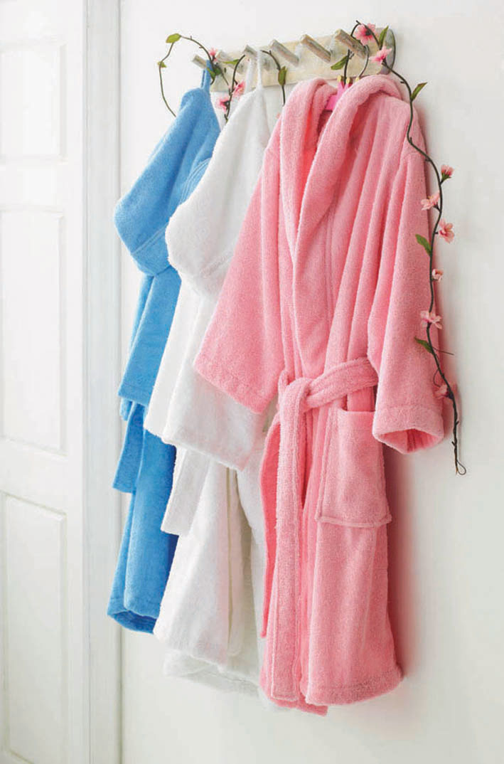 Childrens Pure Cotton Bathrobe with Hood