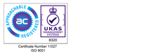 ISO 9001 - Approchable Registered - UKAS 8320 Logo