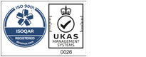 ISOQAR REGISTERED - ISO 9001 - UKAS Management Systems Logo