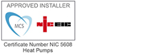 NICEIC - Certificate Number NIC 5608 Heat Pumps Logo